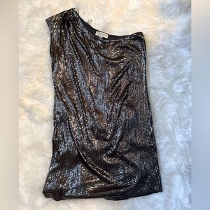 MICHAEL MICHAEL KORS One Shoulder Sequins Mini Dress - Women’s Small
